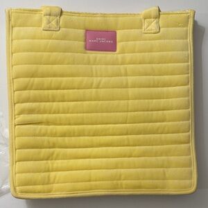 Daisy Marc Jacobs Yellow Quilted Tote with Pink Logo Patch